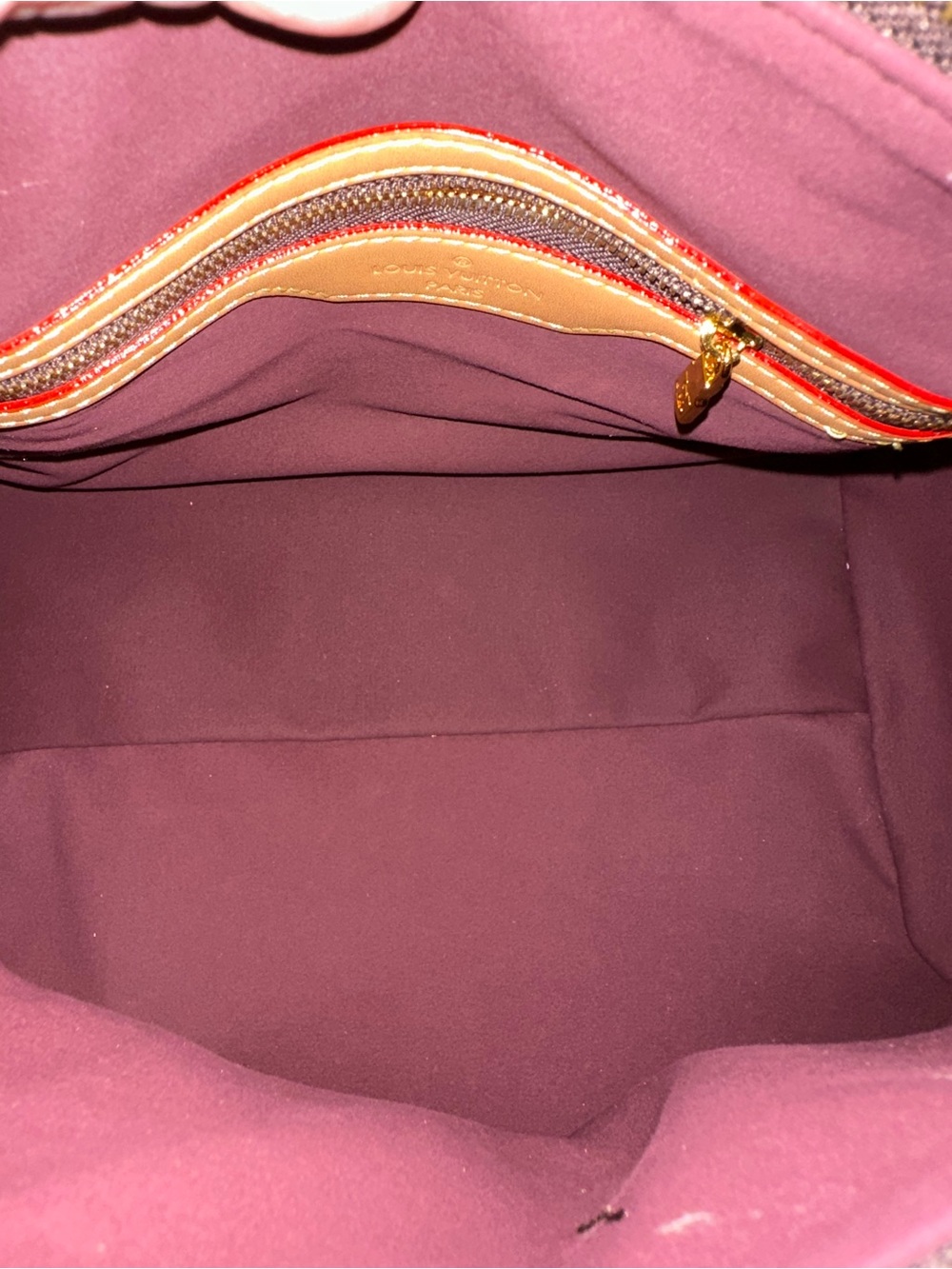 Monogram Satchel Exterior Pocket and Pink Tag - Picture 7 of 9